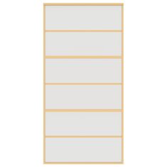 Vidaxl Drsna vrata zlata 102,5x205 cm mat ESG steklo in aluminij