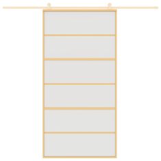 Vidaxl Drsna vrata zlata 102,5x205 cm mat ESG steklo in aluminij