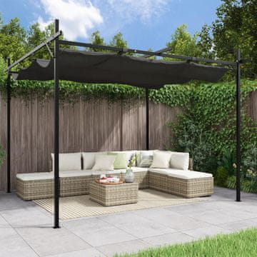 Vidaxl vidaXL Pergola z zložljivo streho, antracitna, 295x292x230 cm