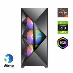 Anni Gamer Extreme namizni računalnik, R7-5800X, 32GB, SSD2TB, RTX4070, FreeDOS (ATPII-G8-7486) - odprta embalaža