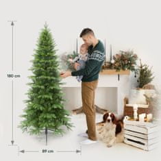 MIRAVILA Ozka umetna novoletna jelka 180cm zelo gosta Najbolj realistična 100% PE s kovinskim stojalom zelena božična jelka božično drevo umetna novoletna smreka