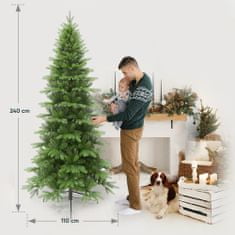 MIRAVILA Ozka umetna novoletna jelka 240cm zelo gosta Najbolj realistična 100% PE s kovinskim stojalom zelena božična jelka božično drevo umetna novoletna smreka