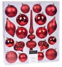 HOMESTYLING Božični okraski Homestyling KO-CAN214920 Božični okraski s konicami 19 kosov rdeči