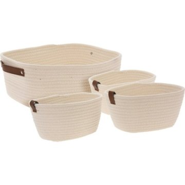 ProGarden ProGarden Set košar KO-HZ1965440 tekstil 4 kosi bela