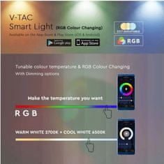 V-TAC LED ambientna svetilka 2,2W RGB+WW+CW Alexa & Google Home