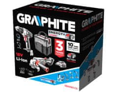 Graphite Komplet e+: vrtalnik(58g000), brusilnik(58g003), adapter USB(58g025), 2x baterija(58g001/04), polnilec(58g002)