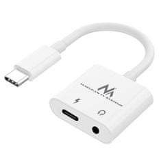 Maclean adapter usb tip-c - 3,5 mm mini jack z power delivery (pd) 30w maclean, mctv-848