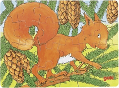 Goki Lesena sestavljanka Gozdne živali: veverica 24 kosov
