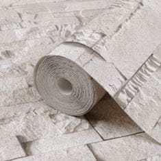 Greatstore Tapeta 3D kamnit videz krem