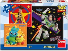 Dino Puzzle Toy Story 4, 3x55 kosov