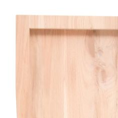 Greatstore Stenska polica 100x30x(2-6) cm neobdelana trdna hrastovina