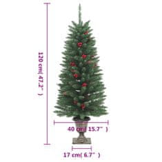Vidaxl Umetna novoletna jelka 2 kosa 100 LED diod zelena 120 cm