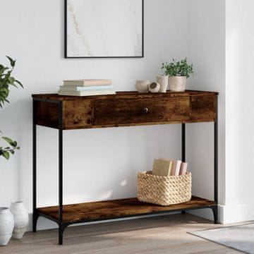 Vidaxl vidaXL Konzolna mizica dimljen hrast 100x34,5x75 cm