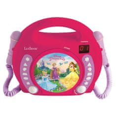 Lexibook Prenosni CD predvajalnik z 2 mikrofoni Disneyjeva princesa