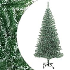 Vidaxl Umetna novoletna jelka s snegom zelena 150 cm