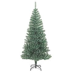 Vidaxl Umetna novoletna jelka s snegom zelena 150 cm