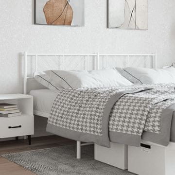 Vidaxl vidaXL Kovinsko vzglavje postelje belo 193 cm