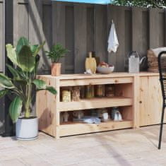 Vidaxl Zunanja kuhinjska omarica 106x55x64 cm trdna borovina