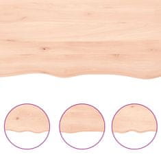 Greatstore Stenska polica 200x30x(2-6) cm neobdelana trdna hrastovina