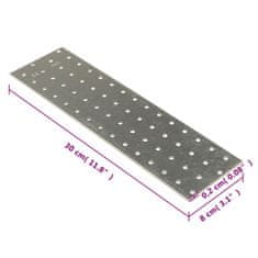 Vidaxl Perforirane plošče 20 kosov 2 mm 300x80 mm pocinkano jeklo