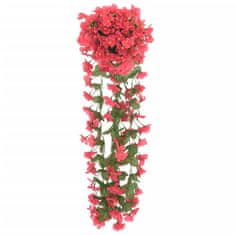 Vidaxl Božična cvetlična girlanda 3 kosi rožnata 85 cm