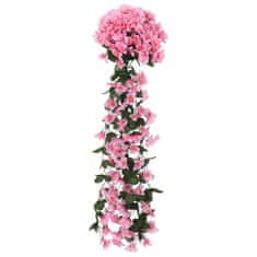 Vidaxl Božična cvetlična girlanda 3 kosi roza 85 cm