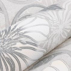 Greatstore Tapeta 3D cvetlični vzorec siva