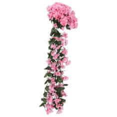 Vidaxl Božična cvetlična girlanda 3 kosi roza 85 cm