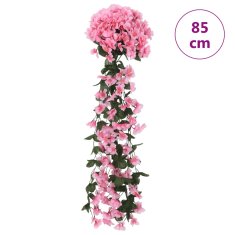 Vidaxl Božična cvetlična girlanda 3 kosi roza 85 cm