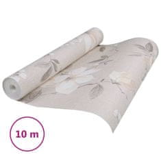 Vidaxl Tapeta 3D cvetlični vzorec siva 10x0,53 m netkana