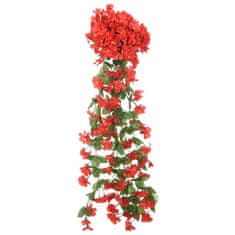 Vidaxl Božična cvetlična girlanda 3 kosi rdeča 85 cm