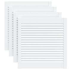 Vidaxl Vrata za omarico z letvicami 4 kosi bela 61,5x59,4 cm borovina