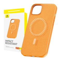 BASEUS Magnetno ohišje za telefon iPhone 15 ProMax serije Fauxther (oranžno)