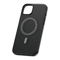 BASEUS magnetni ovitek za iphone 15 plus baseus fauxther series (black)