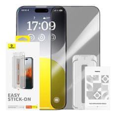 BASEUS Sapphire iPhone 15 Pro zasebnost kaljeno steklo