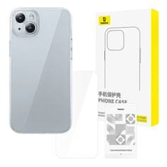 BASEUS Prozorno ohišje iPhone 15 + kaljeno steklo