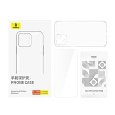 BASEUS Prozorno ohišje iPhone 15 + kaljeno steklo