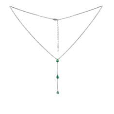 Silvego Gryn srebrna ogrlica z zelenim sijajem cirkonija MSS1023NG