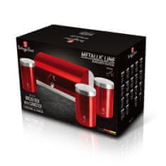 Berlingerhaus Škatla za kruh in komplet 4 posod za hrano Burgundija Metallic Line BH-6729