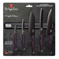 Berlingerhaus Komplet nožev z magnetnim držalom 6 kosov Purple Eclipse Collection