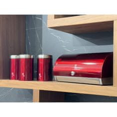 Berlingerhaus Škatla za kruh in komplet 4 posod za hrano Burgundija Metallic Line BH-6729