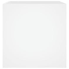 Vidaxl Cvetlično korito belo 40x40x40 cm konstruiran les