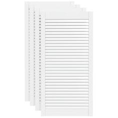 Vidaxl Vrata za omarico z letvicami 4 kosi bela 99,3x49,4 cm borovina