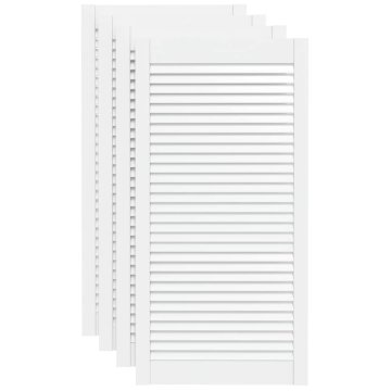 Vidaxl Vrata za omarico z letvicami 4 kosi bela 99,3x49,4 cm borovina