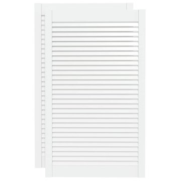 Vidaxl Vrata za omarico z letvicami 2 kosa bela 99,3x59,4 cm borovina