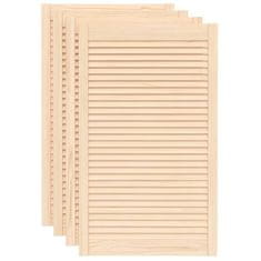 Vidaxl Vrata za omarico z letvicami 4 kosi 99,3x59,4 cm trdna borovina