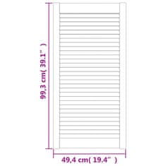 Vidaxl Vrata za omarico z letvicami 4 kosi bela 99,3x49,4 cm borovina