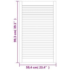 Vidaxl Vrata za omarico z letvicami 2 kosa bela 99,3x59,4 cm borovina