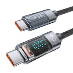 Kabel USB-C za USB-C Toocki, 1 m, 100 W (siv)