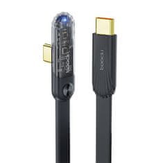 Kabel USB-C do USB-C Toocki, kotni, 1 m, 100 W (črn)